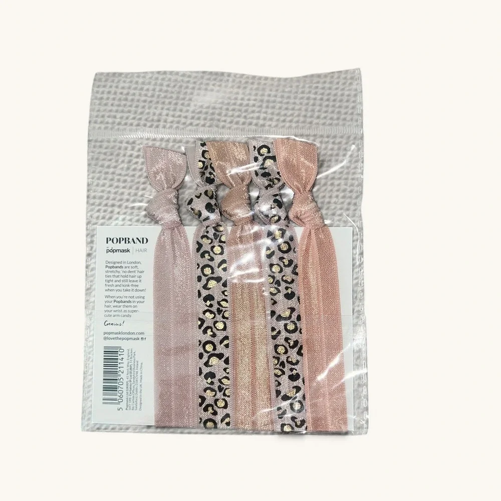 Popband Wild Thing‎ Hair Ties Anti-Snag Elastic Ponytail Holders 5 Pack New